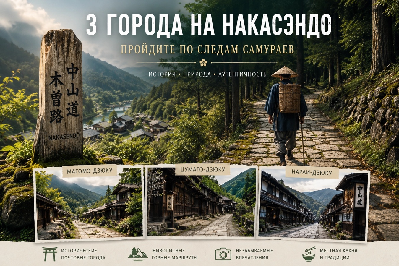 Три города на дороге Накасэндо, где можно пройти по следам самураев